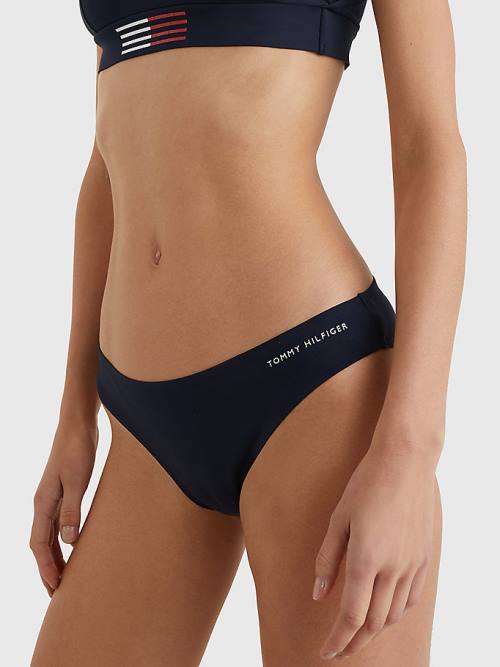 Blue Tommy Hilfiger TH Flex Flag Bikini Bottoms Women\'s Swimwear | TH036HZF