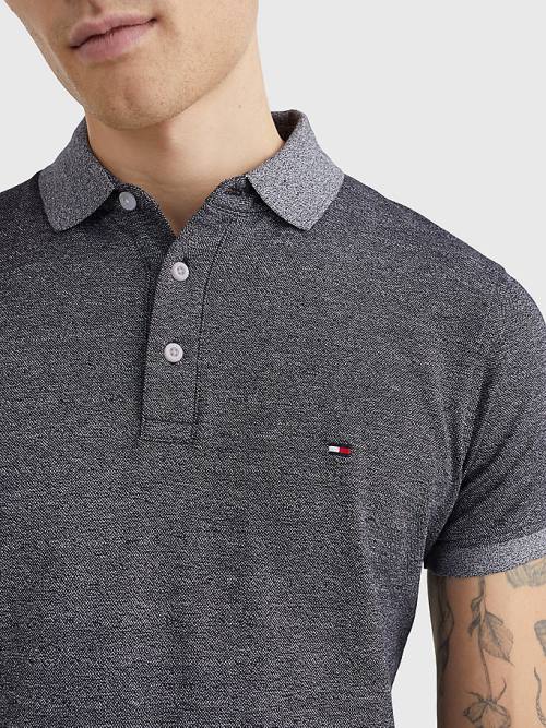 Blue Tommy Hilfiger TH Flex Slim Fit Men's Polo Shirts | TH169BAN