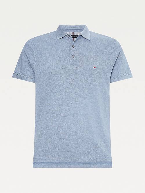 Blue Tommy Hilfiger TH Flex Slim Fit Men's Polo Shirts | TH217PMI