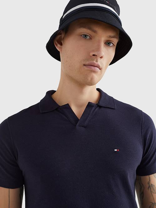 Blue Tommy Hilfiger TH Flex Slim Fit Men's Polo Shirts | TH243MQX