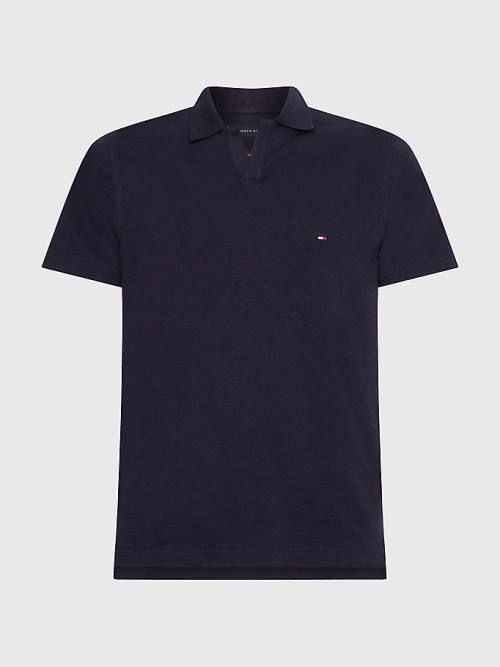 Blue Tommy Hilfiger TH Flex Slim Fit Men's Polo Shirts | TH243MQX