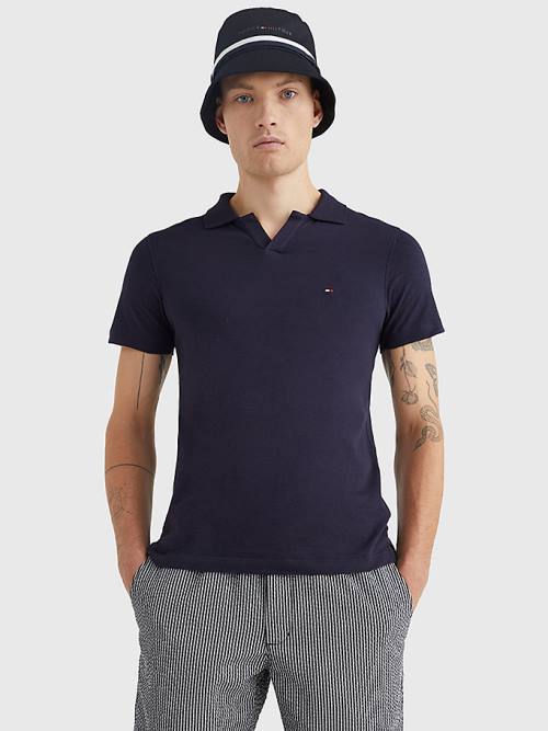 Blue Tommy Hilfiger TH Flex Slim Fit Men\'s Polo Shirts | TH243MQX