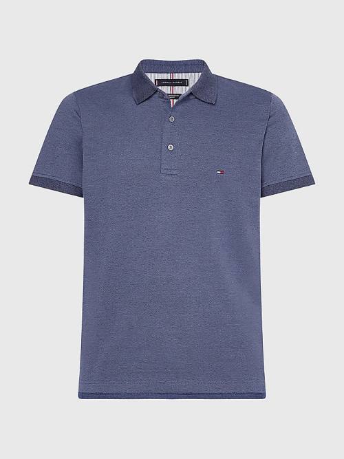 Blue Tommy Hilfiger TH Flex Slim Fit Men's Polo Shirts | TH674HIX