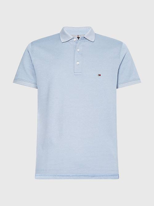 Blue Tommy Hilfiger TH Flex Slim Fit Men's Polo Shirts | TH932COZ