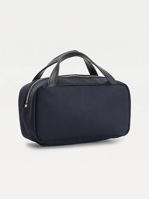 Blue Tommy Hilfiger TH Interlock Makeup Case Women's Bags | TH130NPC