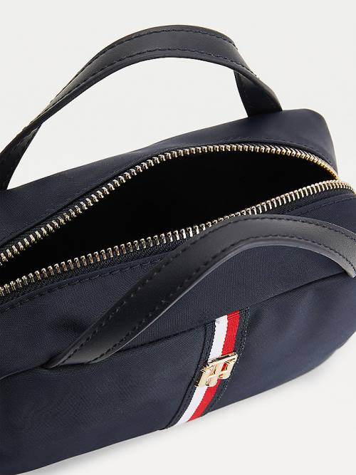 Blue Tommy Hilfiger TH Interlock Makeup Case Women's Bags | TH130NPC