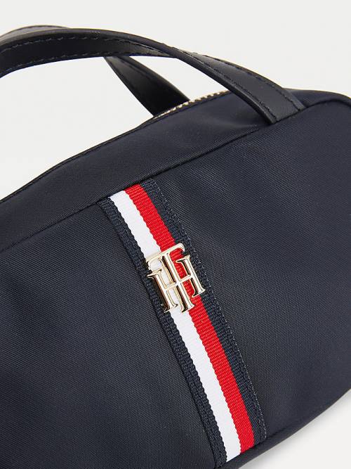 Blue Tommy Hilfiger TH Interlock Makeup Case Women's Bags | TH130NPC