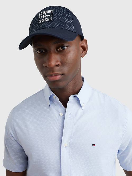 Blue Tommy Hilfiger TH Modern Signature Patch Cap Men's Hats | TH876VCT