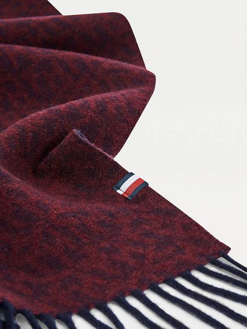 Blue Tommy Hilfiger TH Monogram Double Face Men's Scarves | TH892YSE