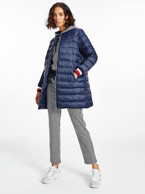 Blue Tommy Hilfiger TH Protect Filled Long Bomber Coat Women's Jackets | TH607DUL