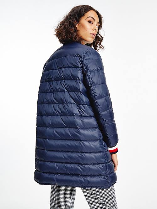 Blue Tommy Hilfiger TH Protect Filled Long Bomber Coat Women's Jackets | TH607DUL