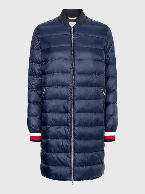 Blue Tommy Hilfiger TH Protect Filled Long Bomber Coat Women's Jackets | TH607DUL