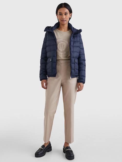 Blue Tommy Hilfiger TH Protect Hooded Padded Women's Jackets | TH192SZE