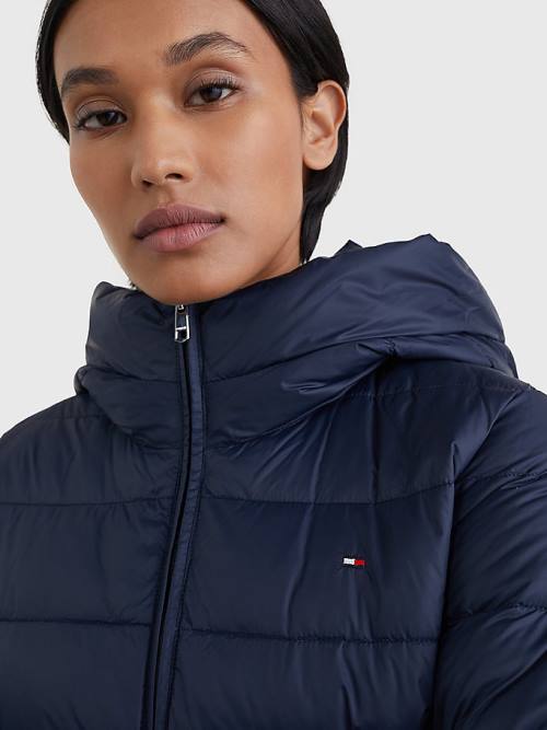 Blue Tommy Hilfiger TH Protect Hooded Padded Women's Jackets | TH192SZE