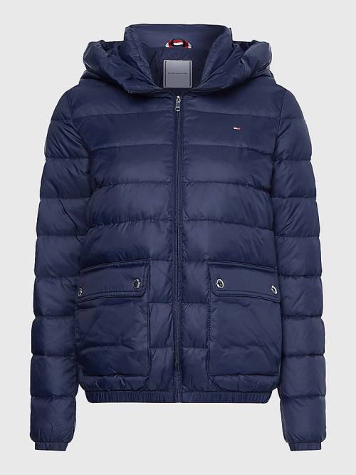 Blue Tommy Hilfiger TH Protect Hooded Padded Women's Jackets | TH192SZE