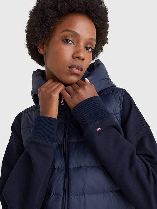 Blue Tommy Hilfiger TH Protect Hooded Padded Vest Women's Coats | TH795KQO