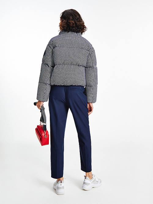 Blue Tommy Hilfiger TH Protect Houndstooth Relaxed Down Women's Jackets | TH845GAI