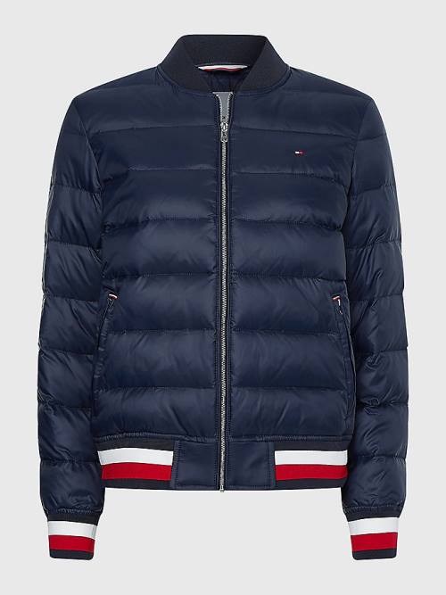 Blue Tommy Hilfiger TH Protect Lightweight Filled Bomber Women's Jackets | TH498ILY