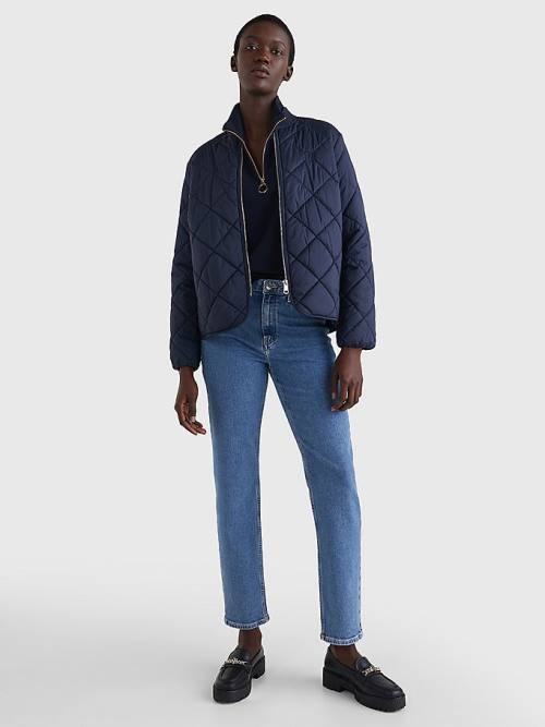 Blue Tommy Hilfiger TH Protect Quilted Bomber Women's Jackets | TH251KPU