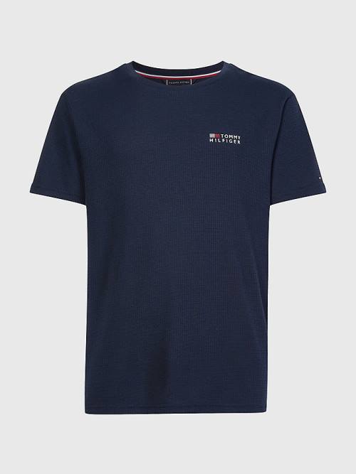 Blue Tommy Hilfiger TH Stretch Logo Men's Pyjamas | TH873HJP