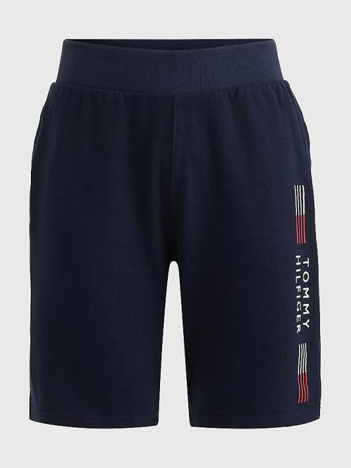 Blue Tommy Hilfiger TH Stretch Logo Track Men\'s Shorts | TH317TLS