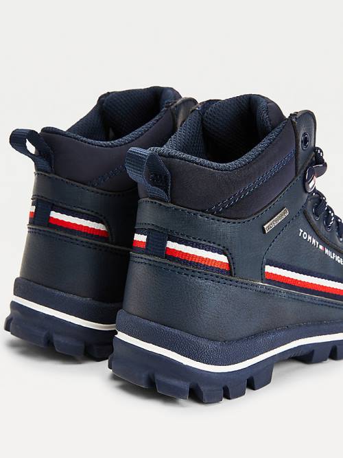 Blue Tommy Hilfiger TH Tech Lace-Up Ankle Booties Boys' Boots | TH524DOB