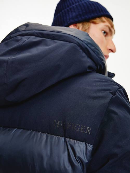 Blue Tommy Hilfiger TH Tech Warm Filled Puffer Parka Men's Coats | TH819UIN