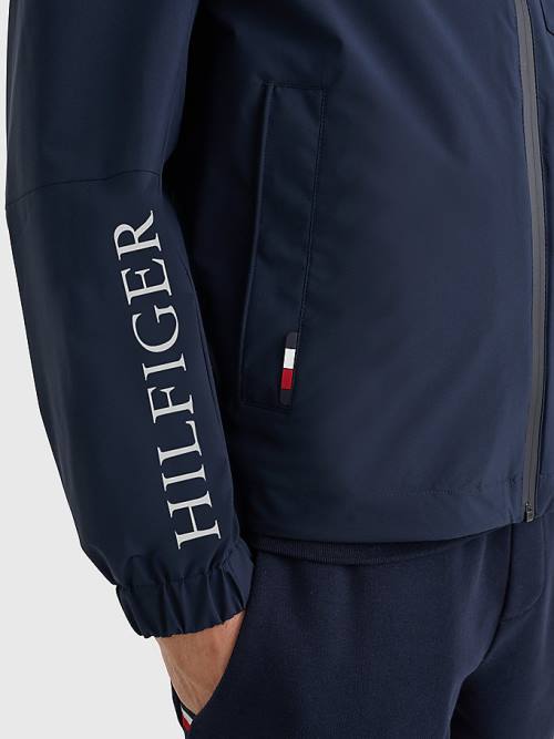 Blue Tommy Hilfiger TH Tech Warm Hooded Men's Jackets | TH458JTW