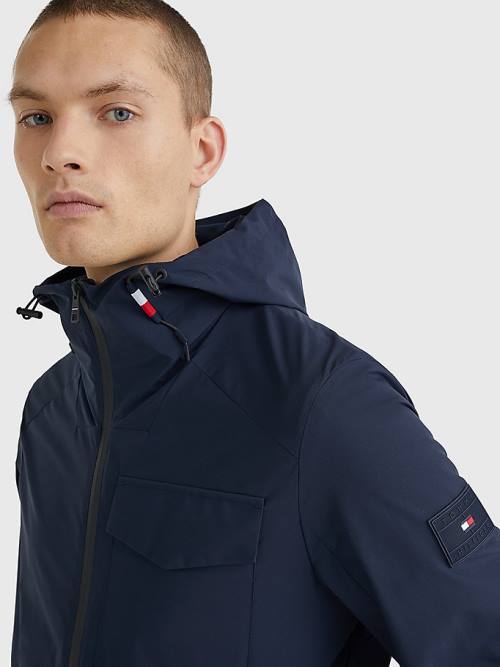 Blue Tommy Hilfiger TH Tech Warm Hooded Men's Jackets | TH458JTW