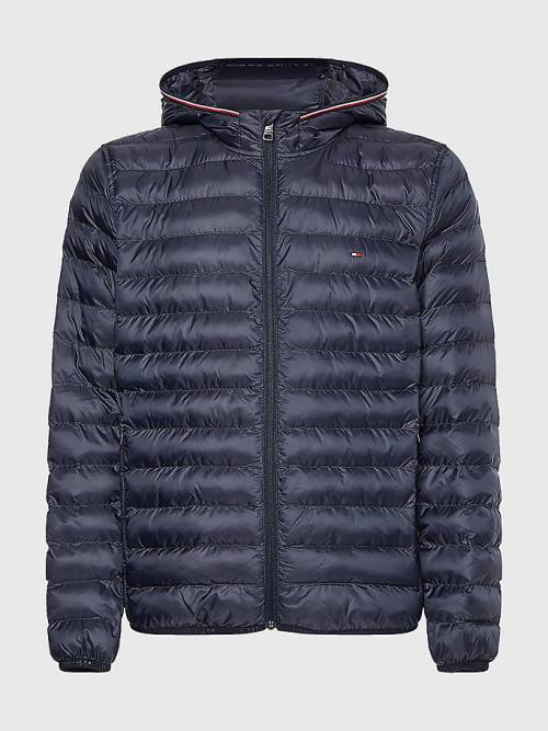 Blue Tommy Hilfiger TH Warm Packable Hooded Men's Jackets | TH179OSY