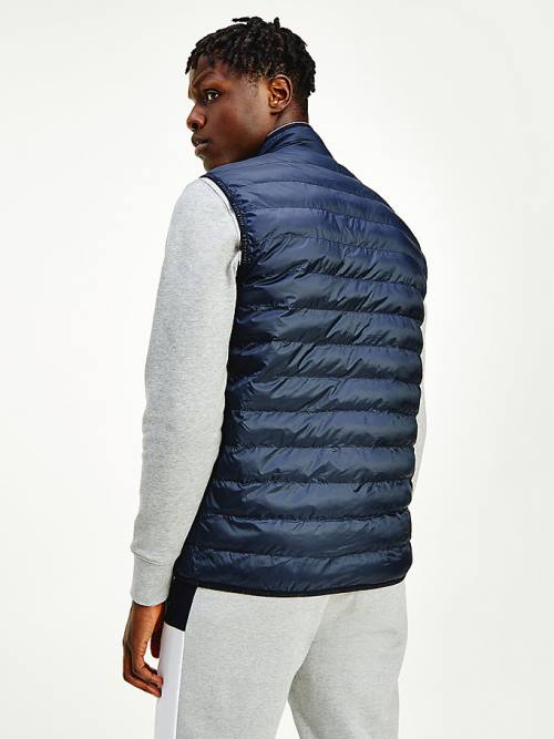 Blue Tommy Hilfiger TH Warm Packable Padded Gilet Men's Coats | TH815QOT