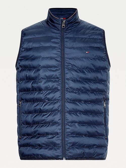 Blue Tommy Hilfiger TH Warm Packable Padded Gilet Men's Coats | TH815QOT