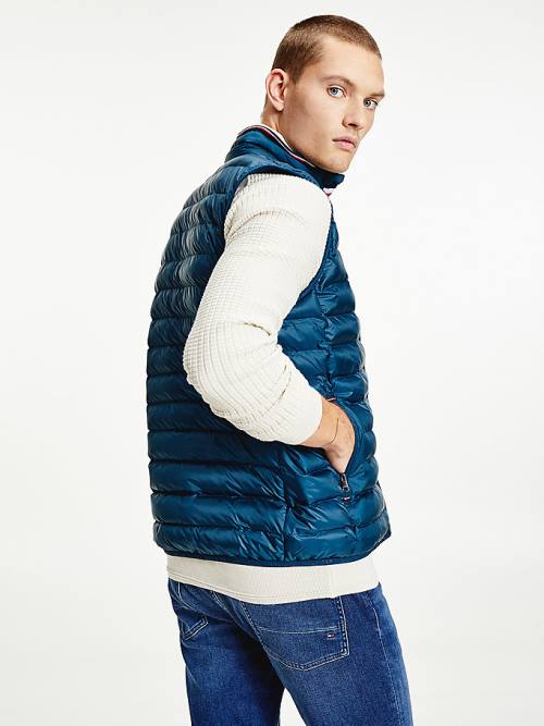 Blue Tommy Hilfiger TH Warm Packable Padded Gilet Men's Coats | TH947WVA