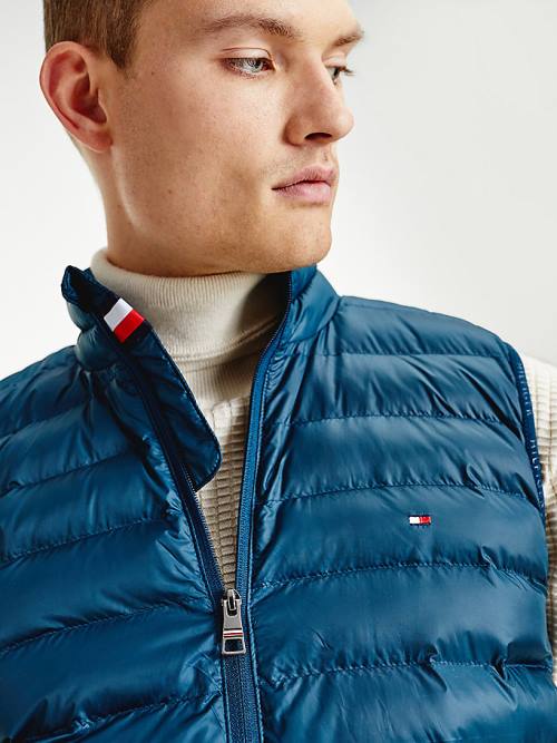 Blue Tommy Hilfiger TH Warm Packable Padded Gilet Men's Coats | TH947WVA