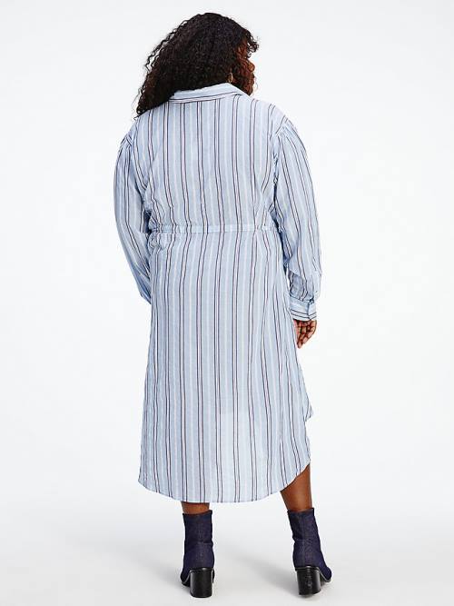 Blue Tommy Hilfiger TOMMYXINDYA Shirt Women's Dress | TH829SWP