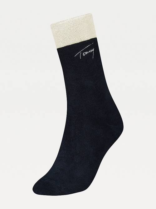 Blue Tommy Hilfiger Tencel Terry Home Women\'s Socks | TH820WRC