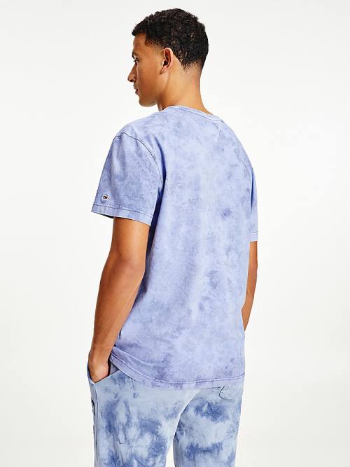 Blue Tommy Hilfiger Tie-Dye Relaxed Fit Men's T Shirts | TH816QKR