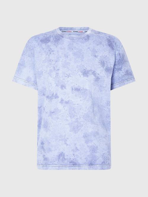 Blue Tommy Hilfiger Tie-Dye Relaxed Fit Men's T Shirts | TH816QKR