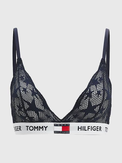 Blue Tommy Hilfiger Tommy 85 Star Lace Triangle Bra Women's Underwear | TH290LXG