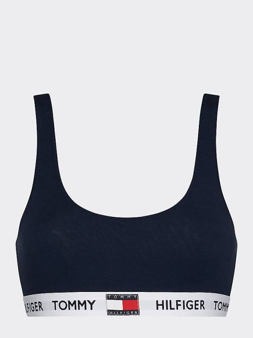 Blue Tommy Hilfiger Tommy 85 Stretch Cotton Logo Bralette Women's Underwear | TH274XYN