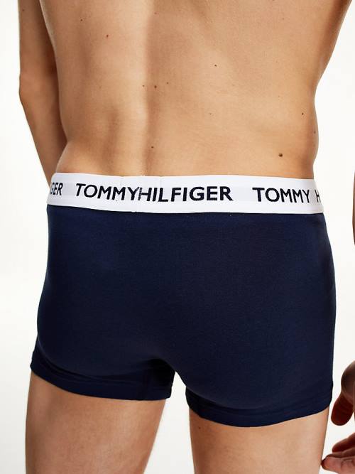 Blue Tommy Hilfiger Tommy 85 Stretch Cotton Logo Trunks Men's Underwear | TH641STP