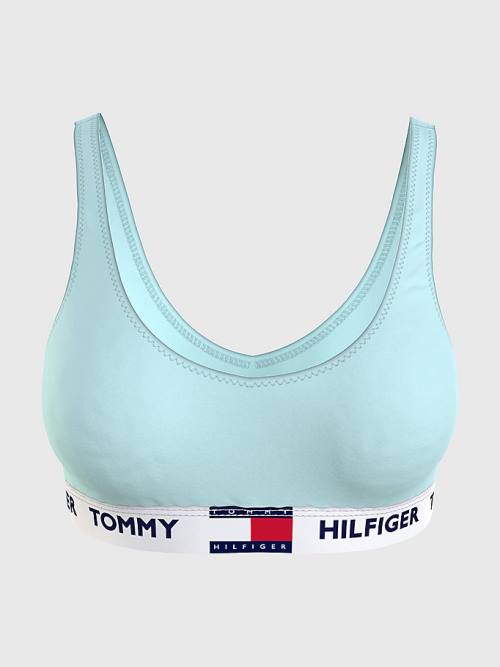 Blue Tommy Hilfiger Tommy 85 Stretch Cotton Logo Bralette Women\'s Underwear | TH801OJS