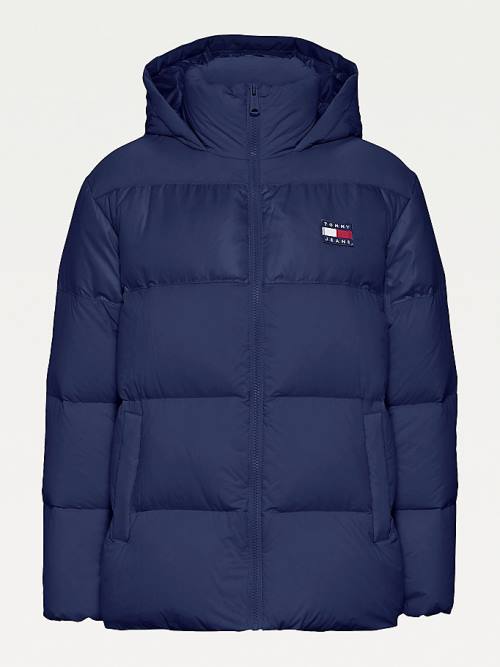 Blue Tommy Hilfiger Tommy Badge Down Puffer Women's Jackets | TH087JHM