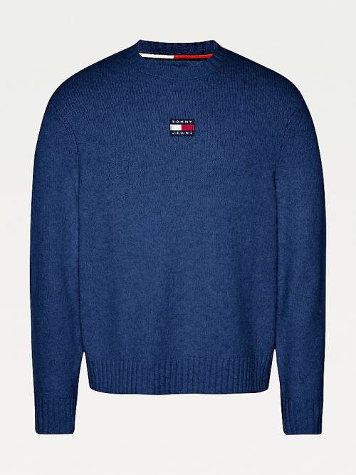 Blue Tommy Hilfiger Tommy Badge Jumper Men's Sweaters | TH531PSX