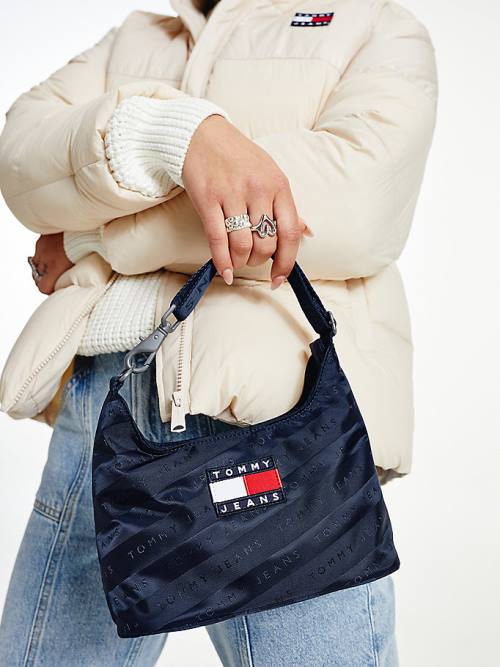 Blue Tommy Hilfiger Tommy Badge Shoulder Women's Bags | TH167SMR