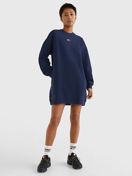 Blue Tommy Hilfiger Tommy Badge Sweater Women's Dress | TH781ZQP