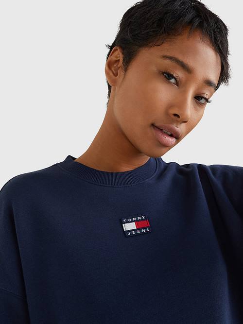 Blue Tommy Hilfiger Tommy Badge Sweater Women's Dress | TH781ZQP