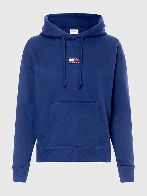 Blue Tommy Hilfiger Tommy Badge Women's Hoodie | TH791WCR