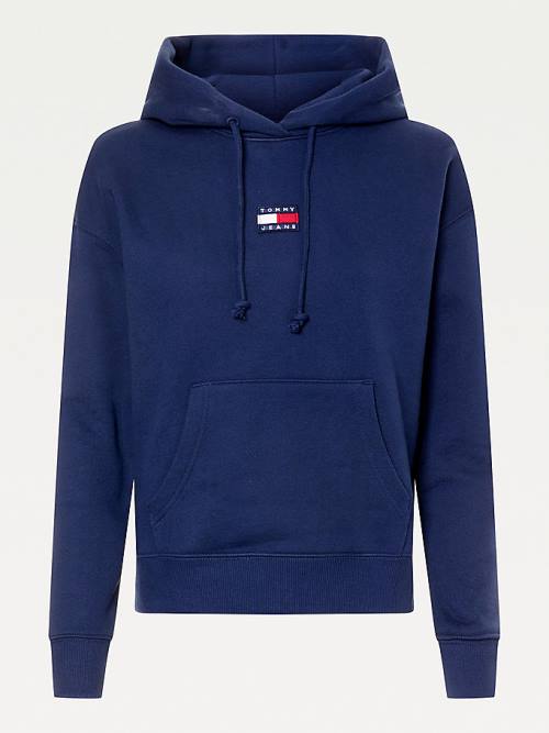 Blue Tommy Hilfiger Tommy Badge Women's Hoodie | TH791WCR