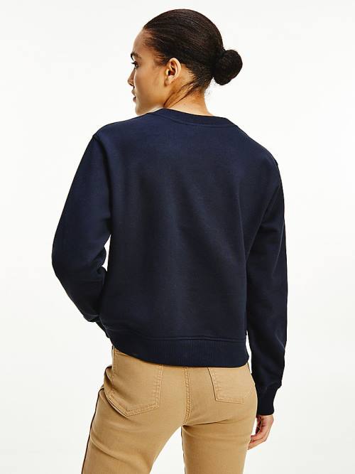 Blue Tommy Hilfiger Tommy Icons Crew Neck Women's Sweatshirts | TH713XEW